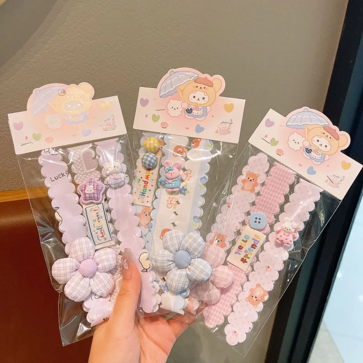 Kids Flyaway Hair Stickers – Cartoon Velcro Bangs Tamer for Toddler Girls, Non-Slip Baby Hair Clips for Back-of-Head and Fringe, Cute Kawaii Hair Accessories for Children
